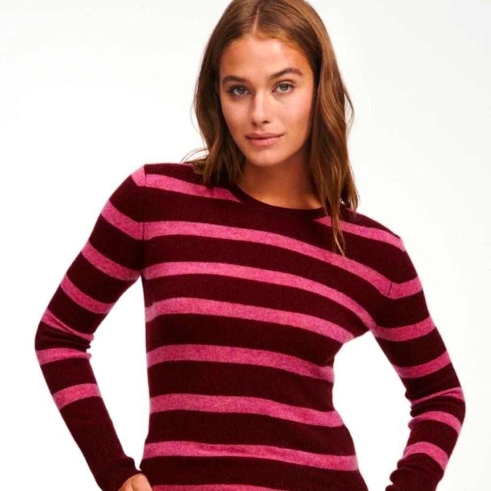 Free for all pink and purple striped sweater